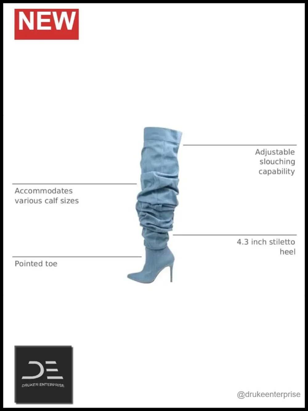 Slouchy Over-the-Knee Boots with 4.3